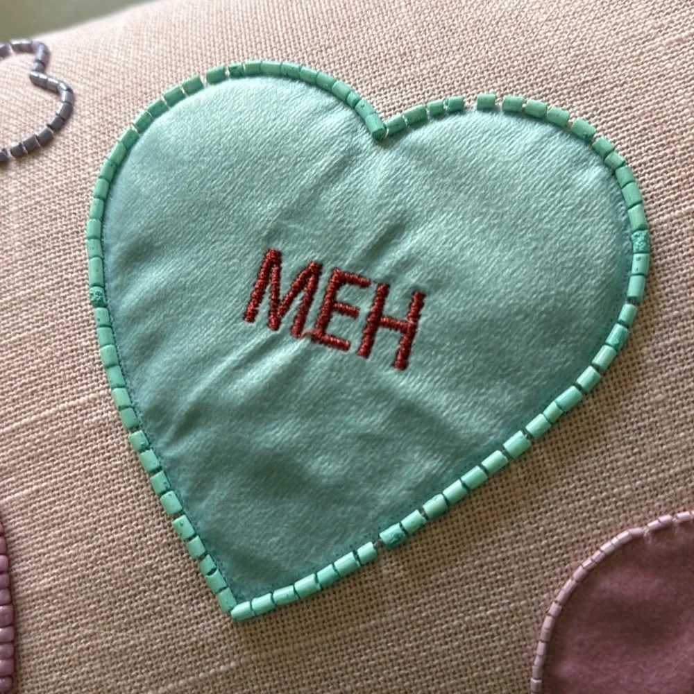Cupcakes and Cashmere Valentines  Conversation Heart Pillow